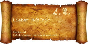 Lieber Móric névjegykártya